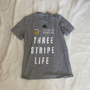 Gray Three Stripe Life San Jose State Shirt